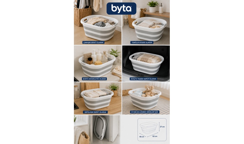 Katlanır Taşıma ve Depolama Sepeti 38 Litre