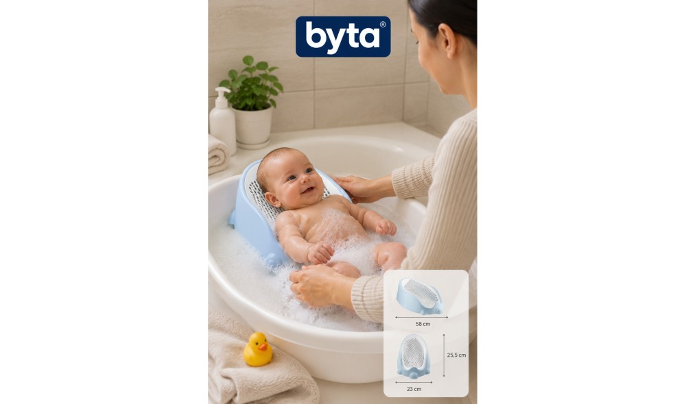 Bebek Küveti Destek Aparatı Ergonomik Kaymaz Yenidoğan Bebek Banyo Desteği 58 x 25,5 x 23 cm
