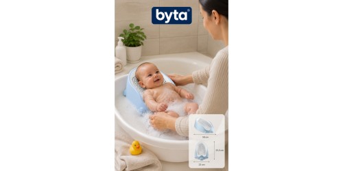 Bebek Küveti Destek Aparatı Ergonomik Kaymaz Yenidoğan Bebek Banyo Desteği 58 x 25,5 x 23 cm