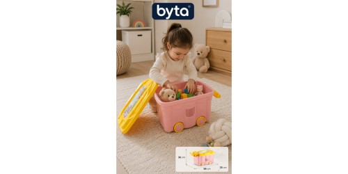 50 Litre Tekerlekli Oyuncak Saklama Kutusu – Kapaklı, Çok Amaçlı Düzenleyici Saklama Sandığı, Dayanıklı PP Plastik