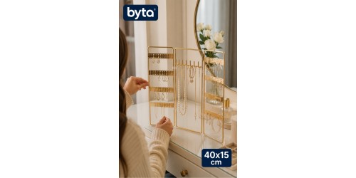 3 Panelli Takılık Askılığı Katlanabilir Metal Takı Düzenleyici Stand