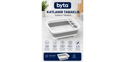Katlanır Bulaşıklık ve Tabaklık – Çok Bölmeli Bulaşık Kurutmalığı