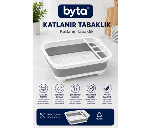 Katlanır Bulaşıklık ve Tabaklık – Çok Bölmeli Bulaşık Kurutmalığı