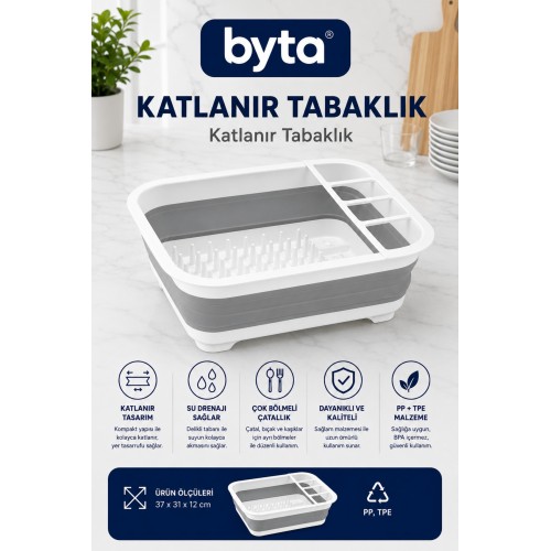 Katlanır Bulaşıklık ve Tabaklık – Çok Bölmeli Bulaşık Kurutmalığı