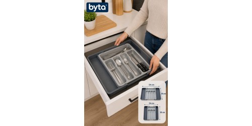 Genişletilebilir Çekmece İçi Kaşıklık Organizer 34x38 - 54x38 cm Ayarlanabilir Bölmeli Kaşık Çatal Bıçak Düzenleyici