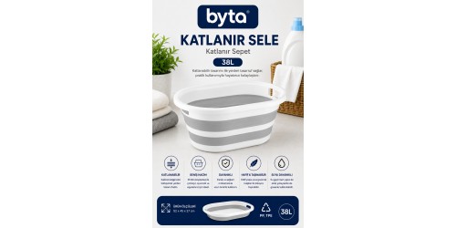 Katlanır Taşıma ve Depolama Sepeti 38 Litre