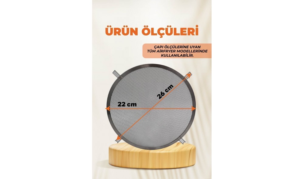 Yağ Sıçratmaz Tel, Xxl Airfryer Ve Büyük Modeller Ile Uyumlu