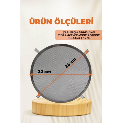 Yağ Sıçratmaz Tel, Xxl Airfryer Ve Büyük Modeller Ile Uyumlu