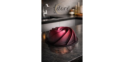 KitchenDORE Rüzgar Gülü Kek Kalıbı Royal Gold Kalın Döküm Üç Katmanlı Kaplama 620 Gram