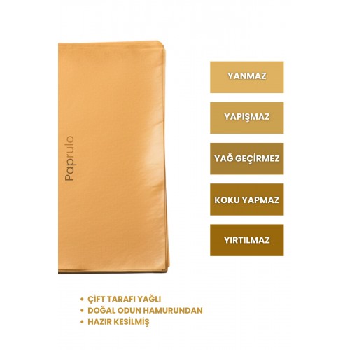 100 Adet Fırın Pişirme Kağıdı Ağartılmamış Tepsi Botuyunda 37x42 XL Boy Gold Kalite
