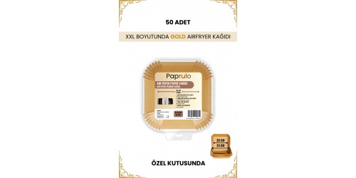Paprulo 2 Adet Büyük Boy Airfryer Pişirme Kağıdı Fritöz Pişirme Kağıdı XXL Uyumlu En Büyük Model Toplam 100 Adet